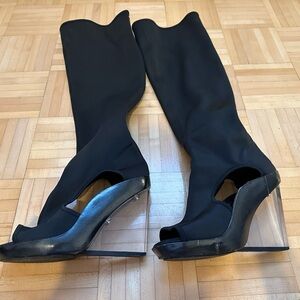 Jeffrey Campbell glass heel long boots